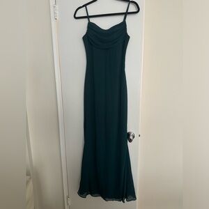 Lulus dark hunter green cowl neck and back gown